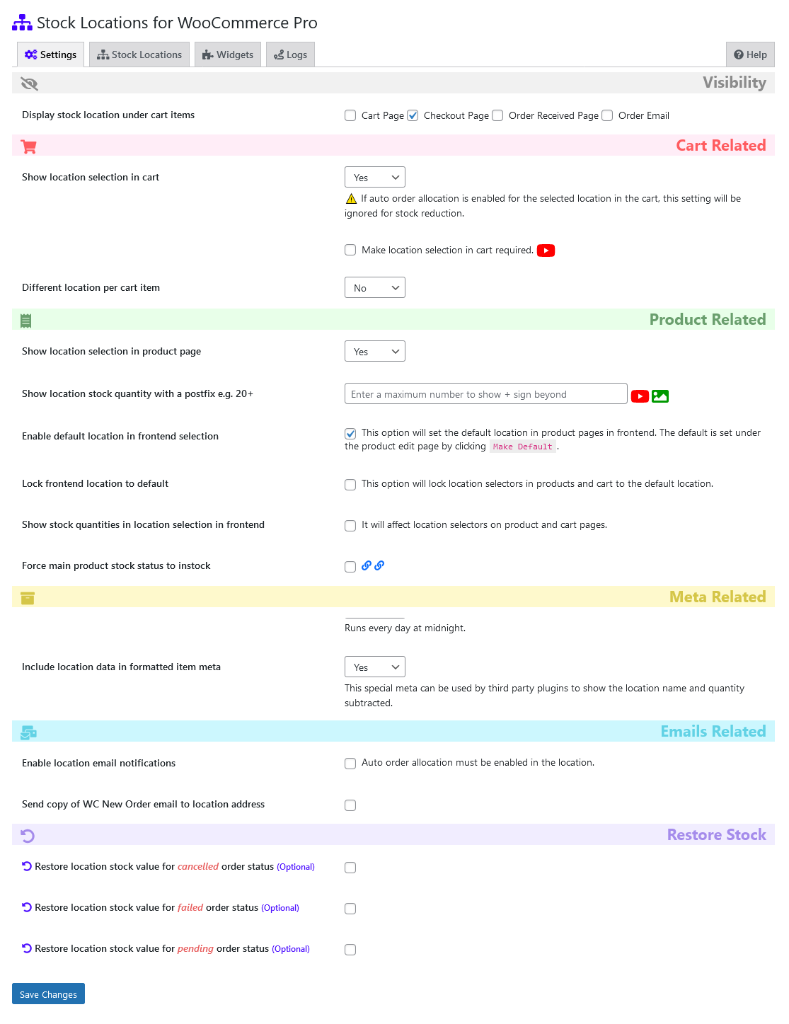 Plugin settings