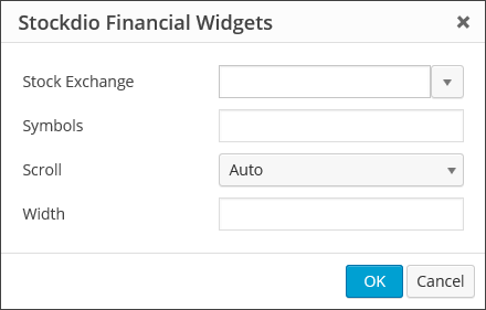 <p>Stock Market Ticker widget dialog.</p>