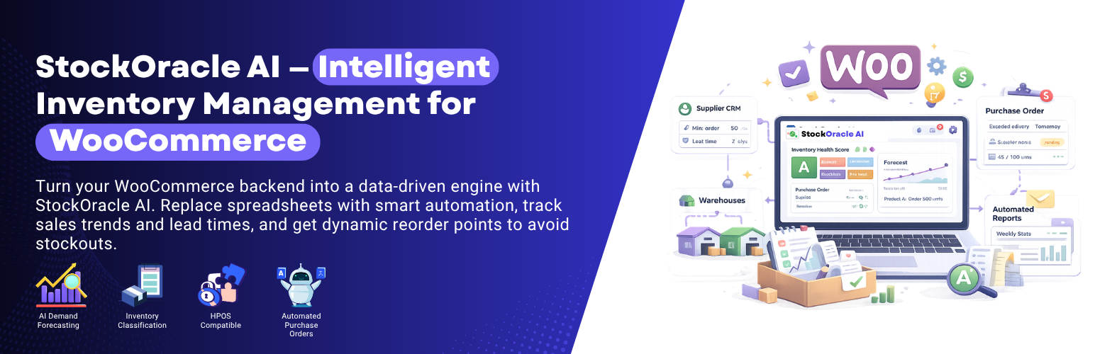 WordPress 外掛 StockOracle AI – Inventory Intelligence for WooCommerce 的封面圖片