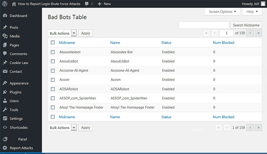 Default Bot Table