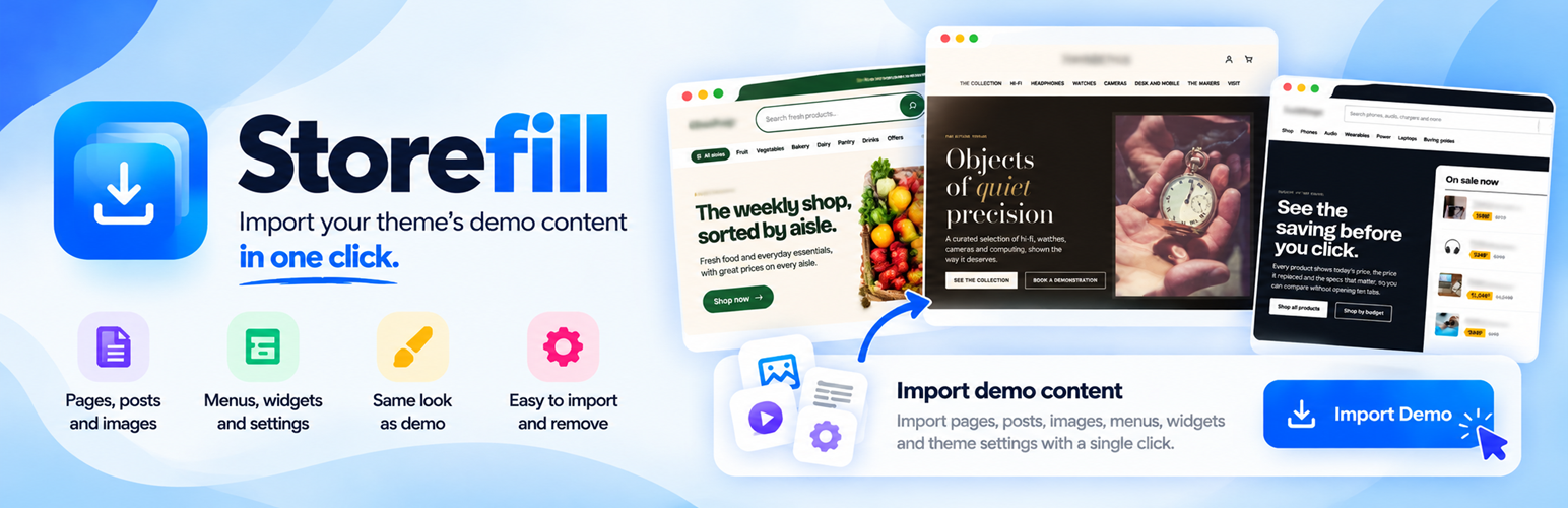 Storefill – Demo Content Importer