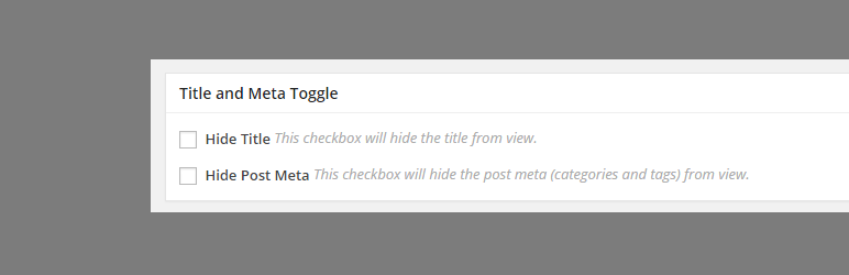 Title Toggle for Storefront Theme