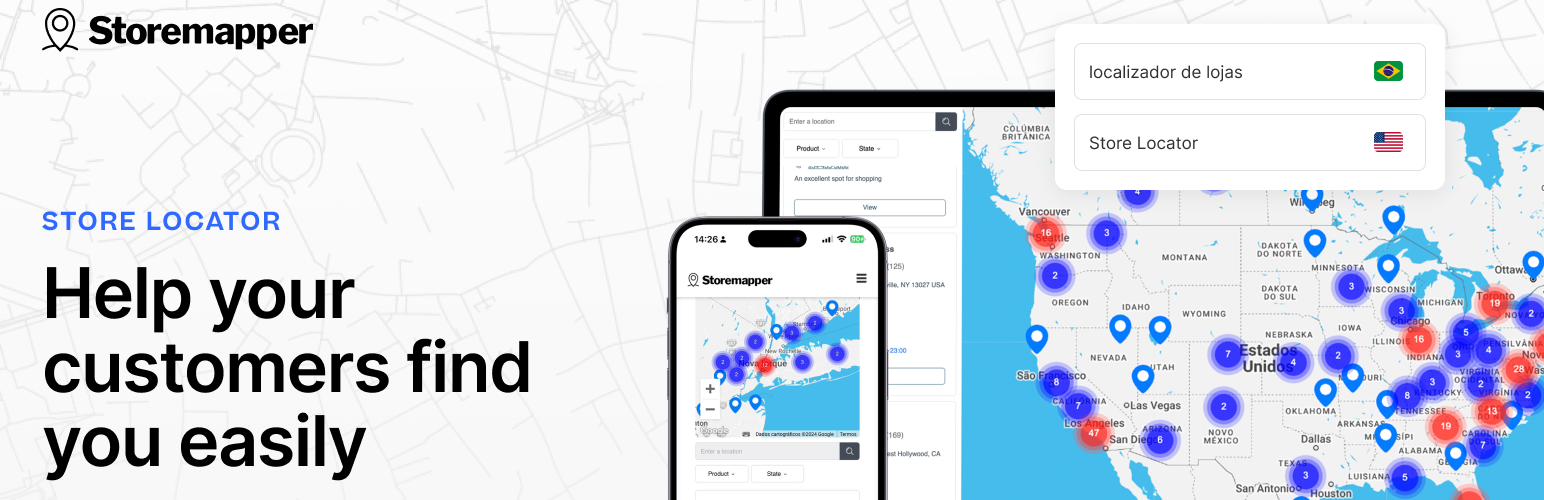 WordPress 外掛 Storemapper Store Locator Map 的封面圖片。