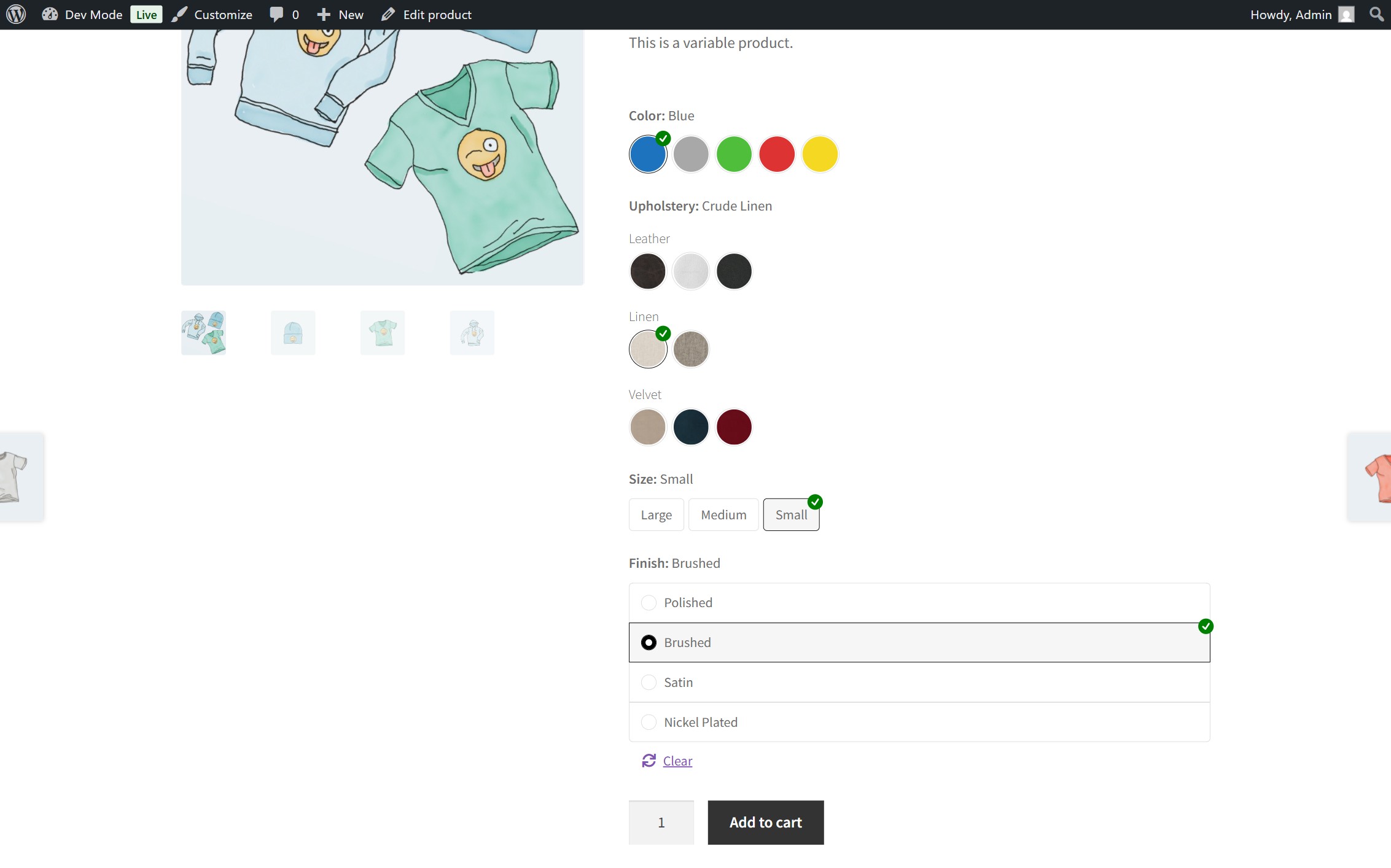 Frontend demo with the Storefront theme.
