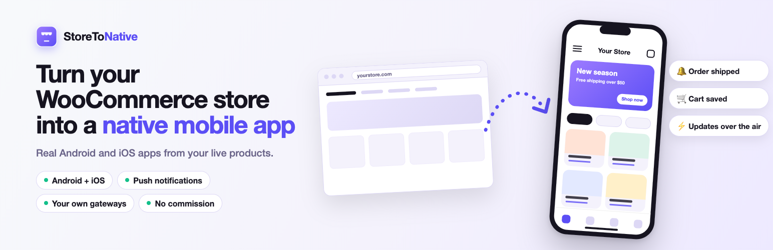 StoreToNative – Mobile App Builder for WooCommerce preview