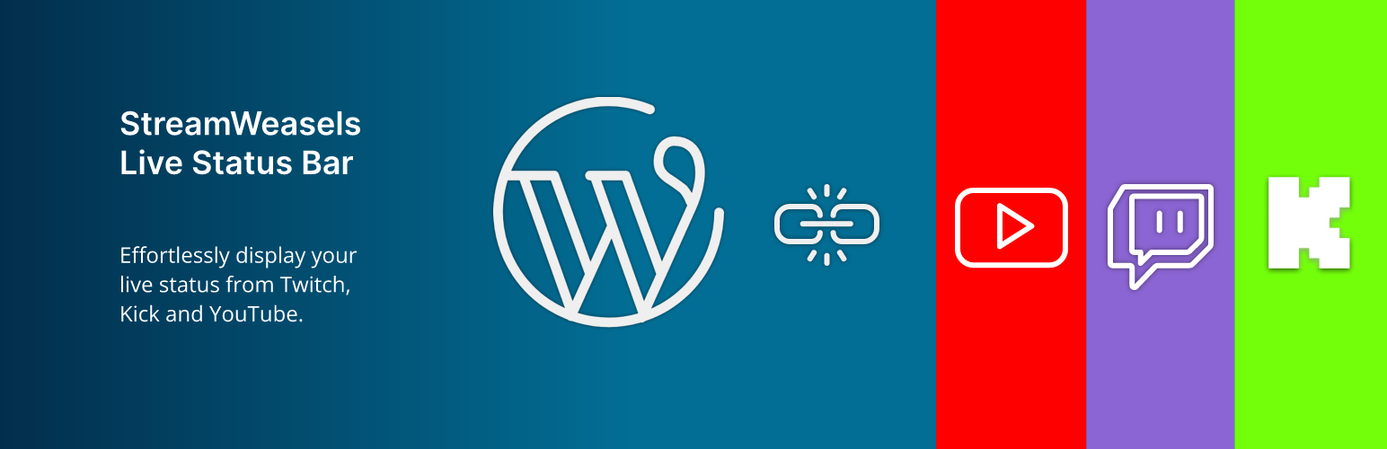 WordPress 外掛 StreamWeasels Online Status Bar 的封面圖片。