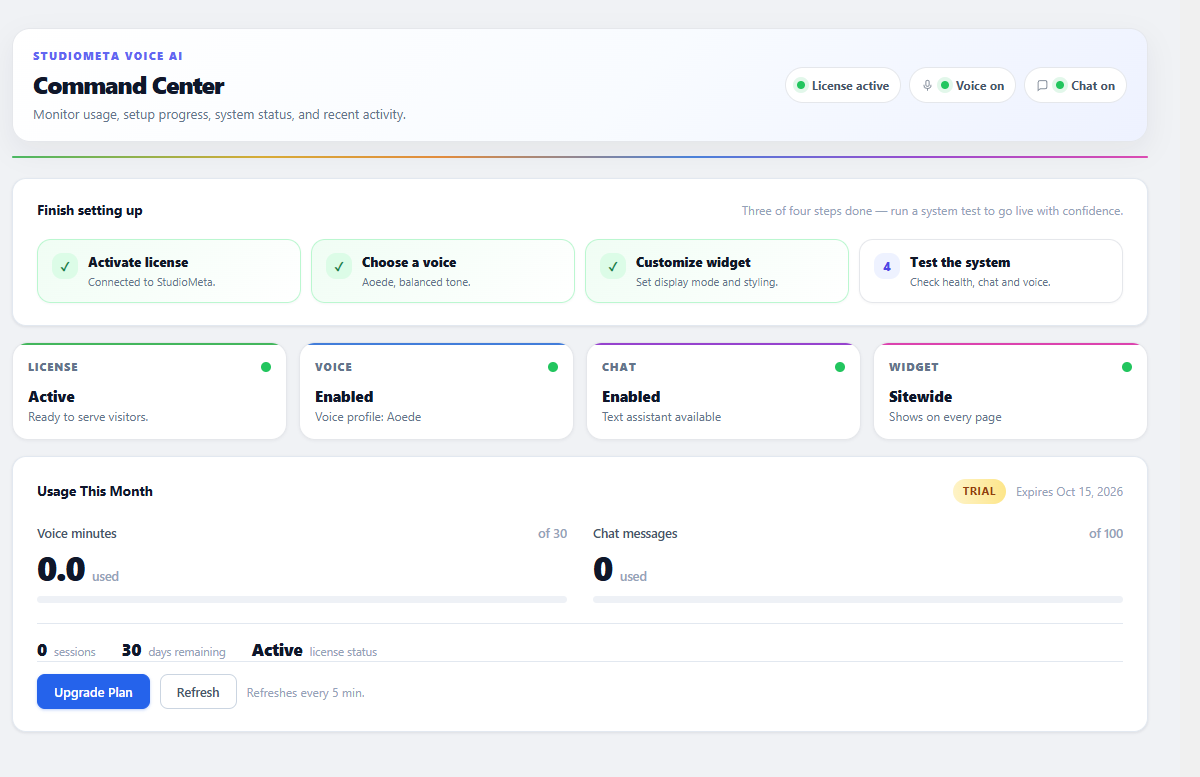 Chat widget on a live site showing clickable contact cards