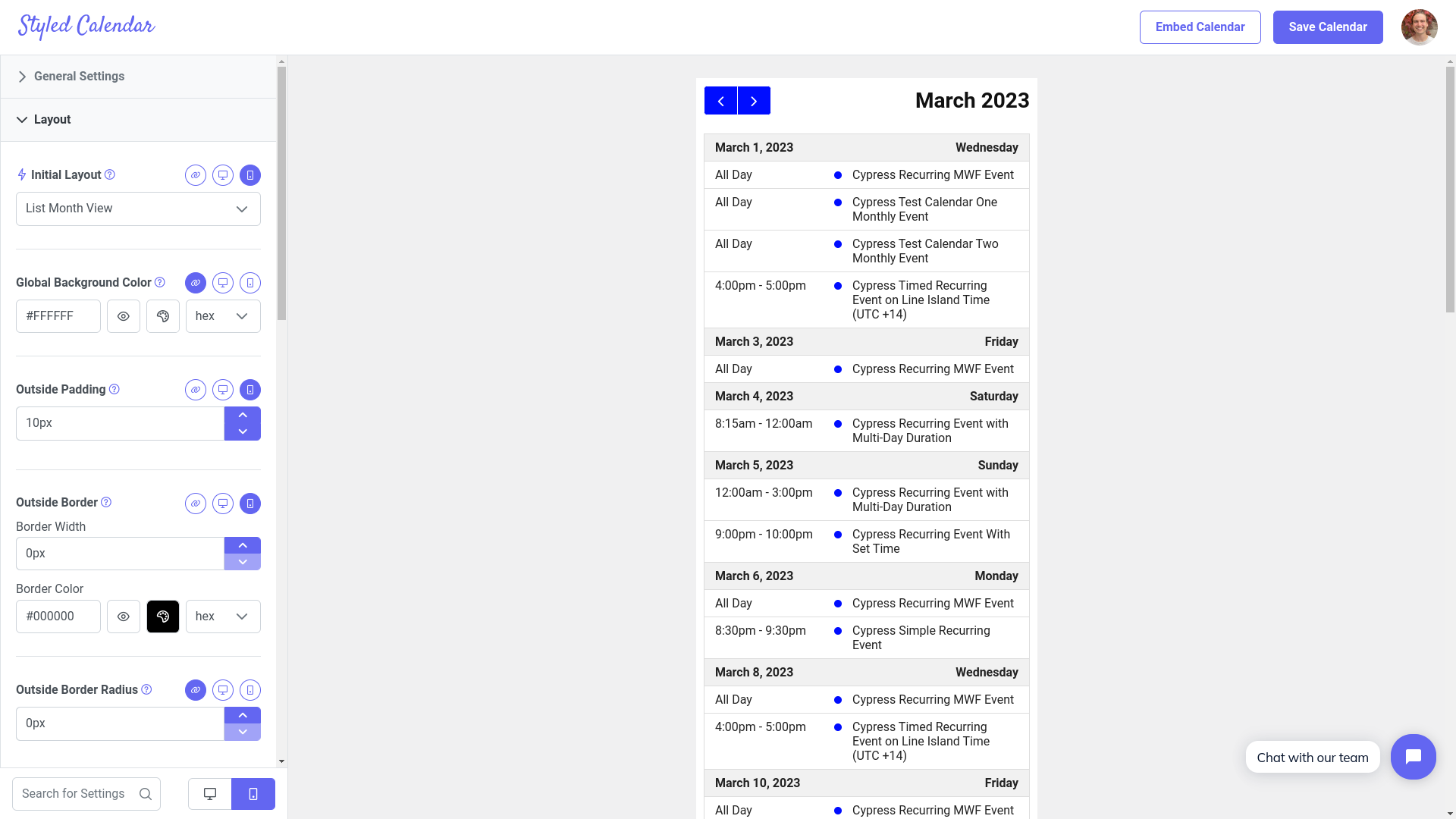 Styled Calendar Customizable Mobile Responsive Google Calendar