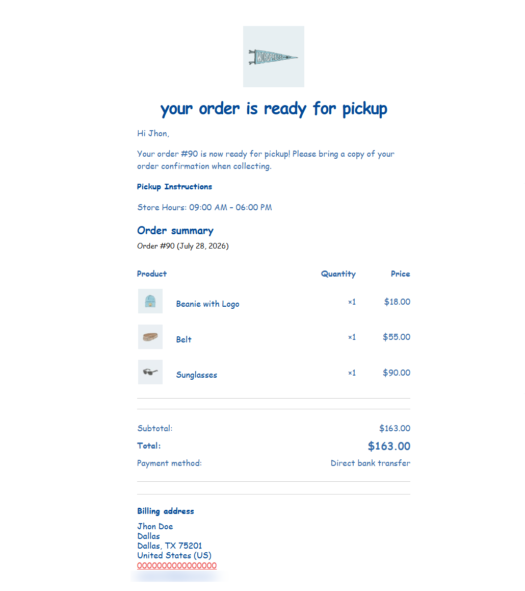 Custom Transactional Email Preview