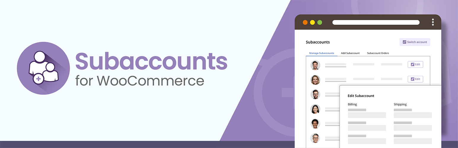 WordPress 外掛 Subaccounts for WooCommerce 的封面圖片。