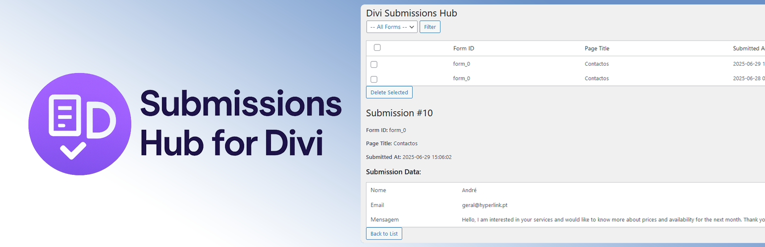 Submissions Hub for Divi