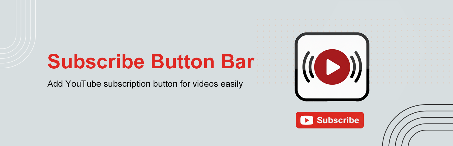 Subscribe Button Bar for YouTube Embed Videos