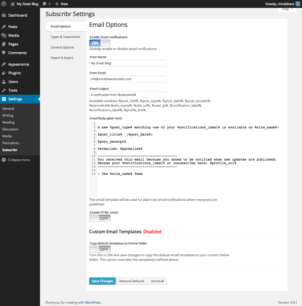 The admin options screen screenshot-1.png