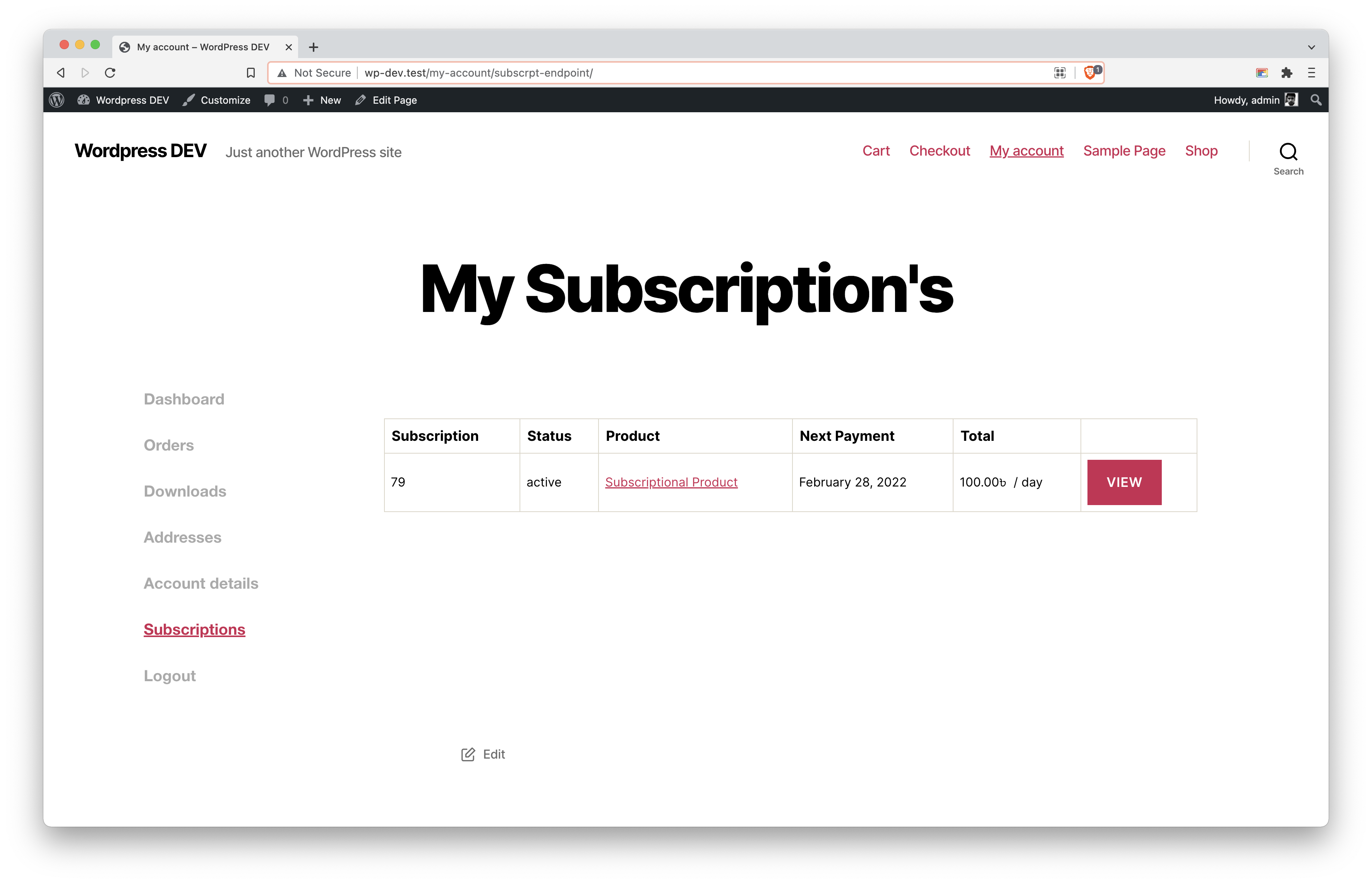 Subscription Order Confirmation – Thank You Page