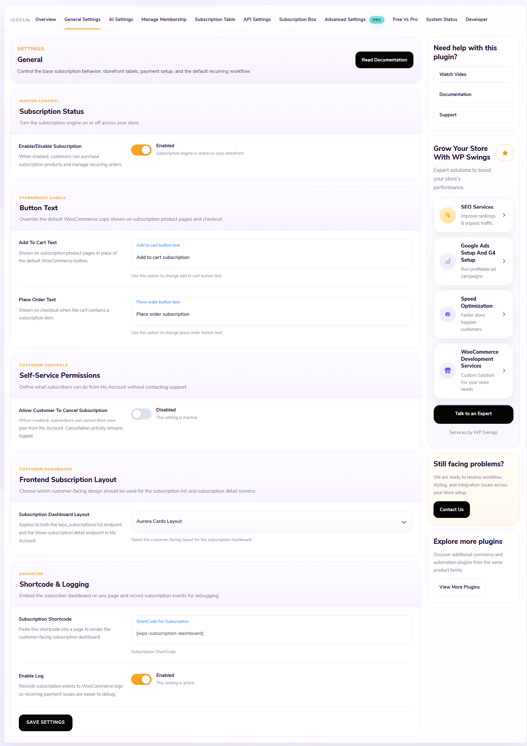 General Settings