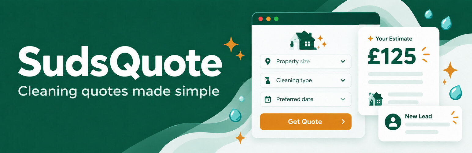WordPress 外掛 SudsQuote – Cleaning Price Calculator & Lead Manager 的封面圖片