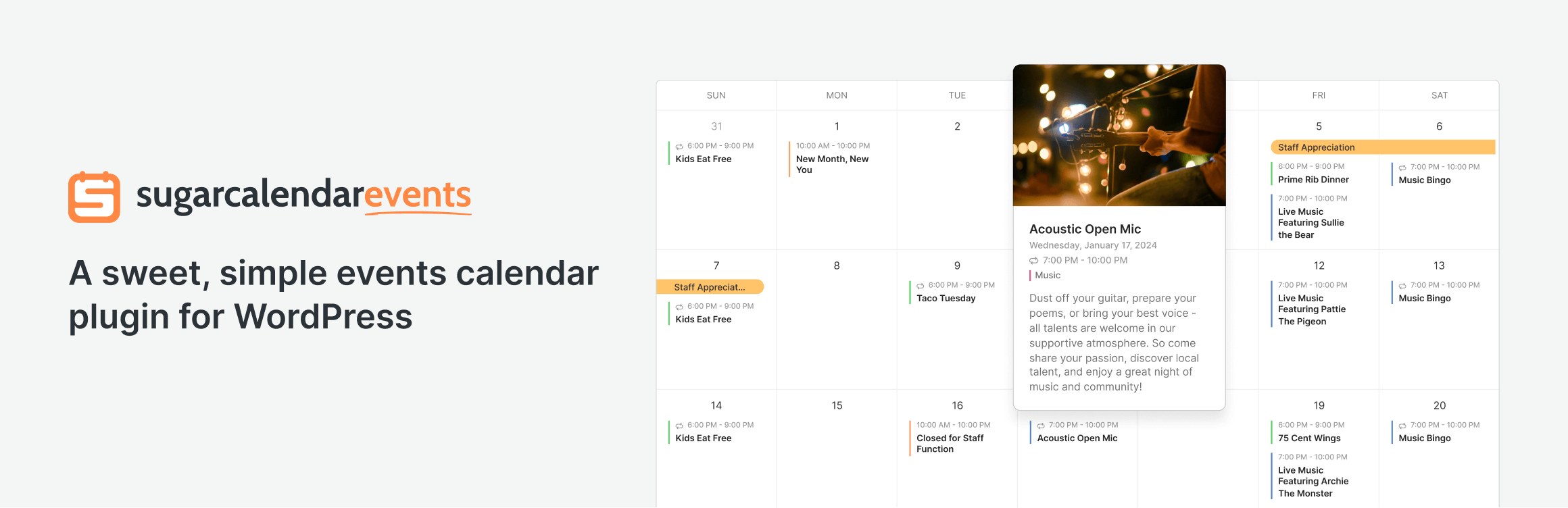Sugar Calendar — Simple Event Management