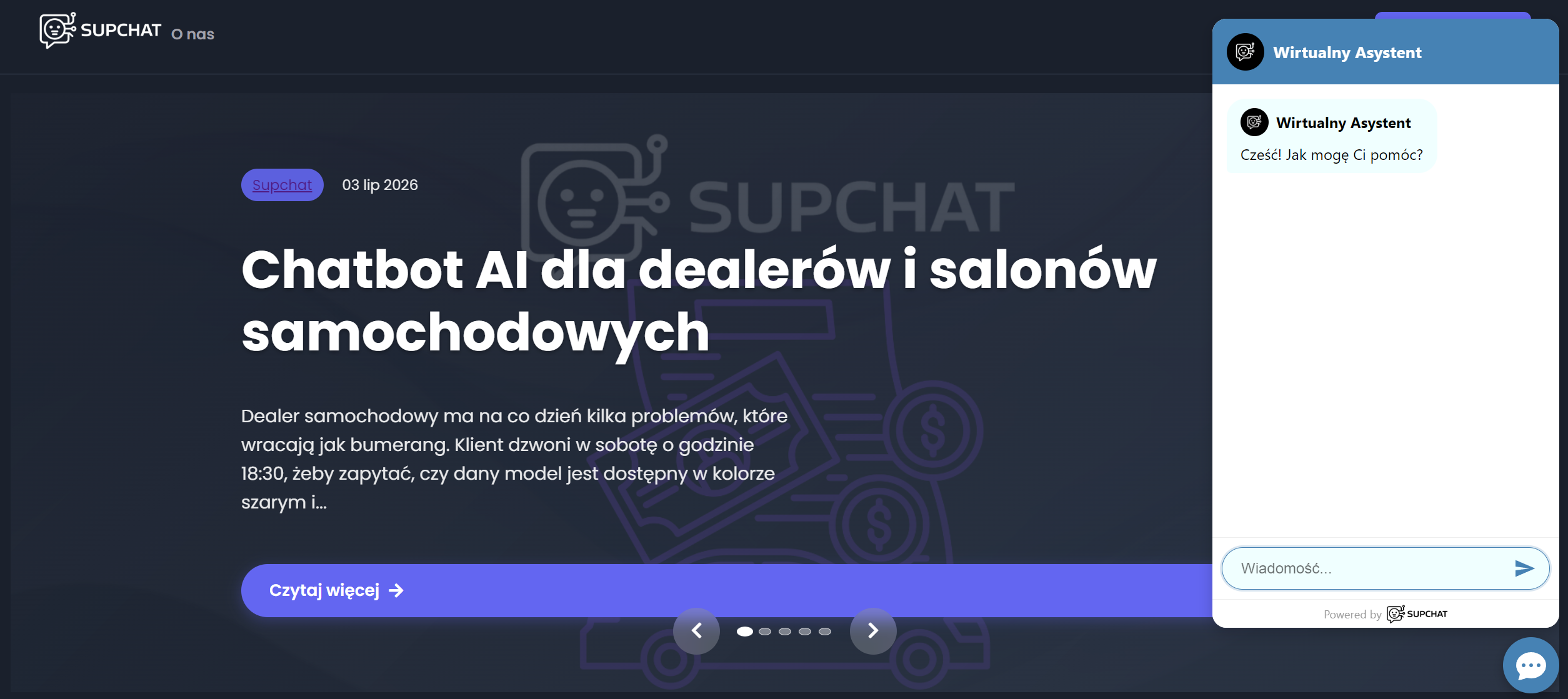 Chatbot widget displayed on the frontend of your WordPress site.