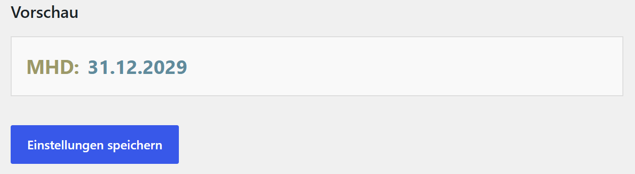 Live preview in the admin settings.