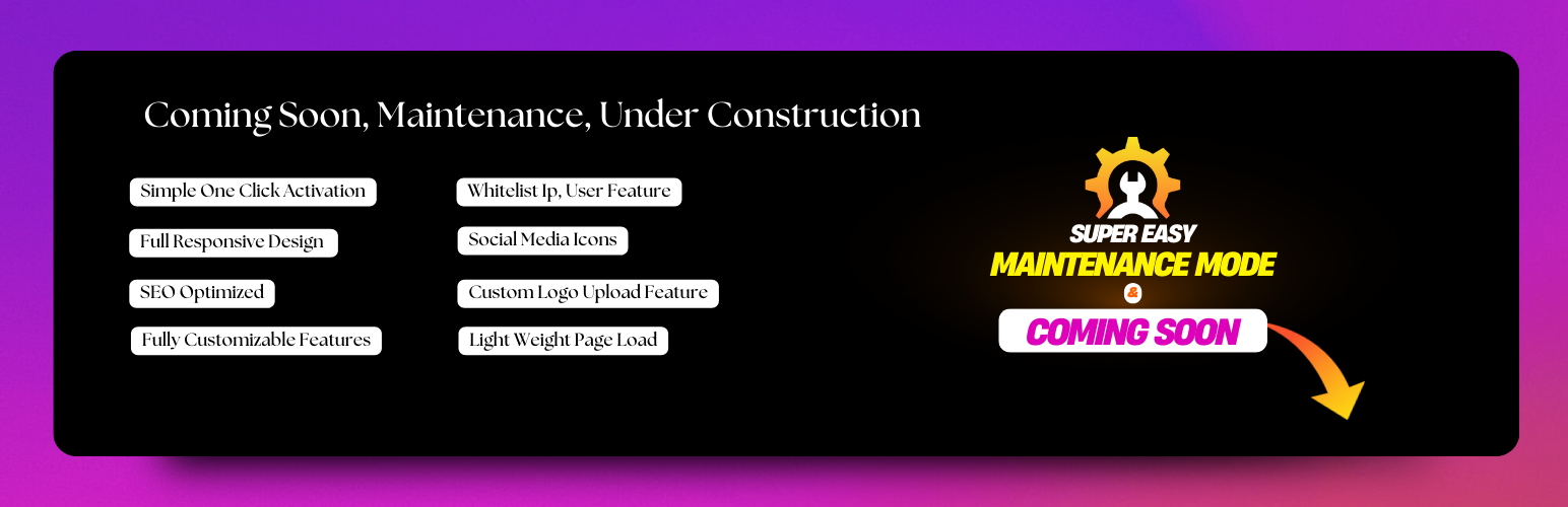 Super Easy Maintenance Mode – Coming Soon & Under Construction