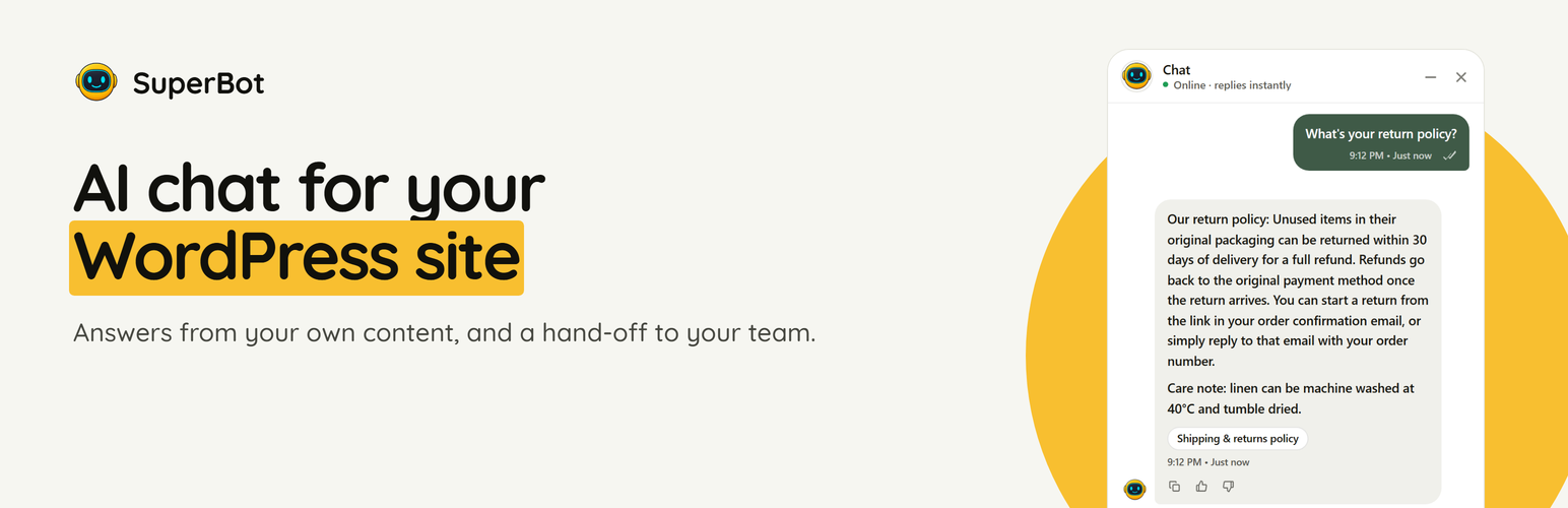 SuperBot AI Chatbot &amp; Live Chat