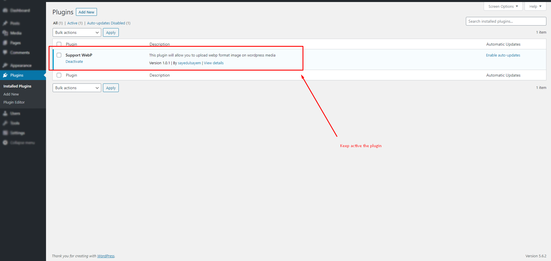 Activate the plugin.