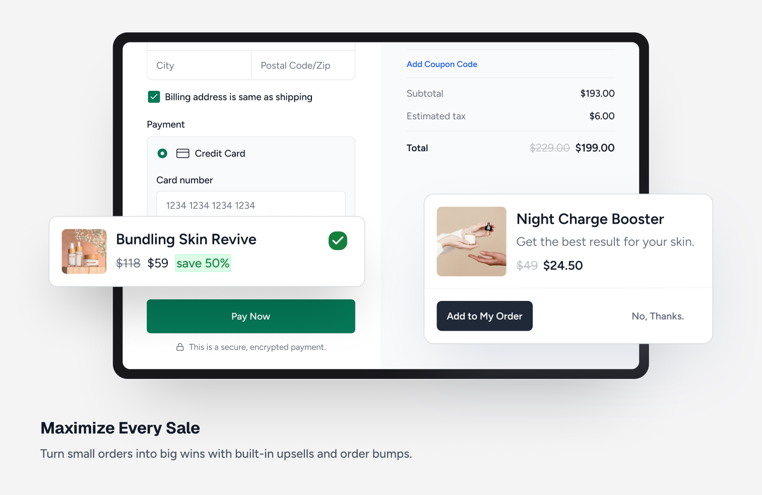 Order Bumps/Upsells.