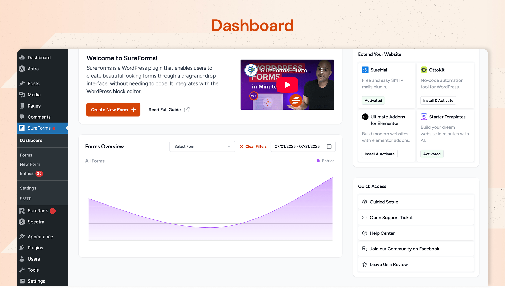 SureForms Dashboard