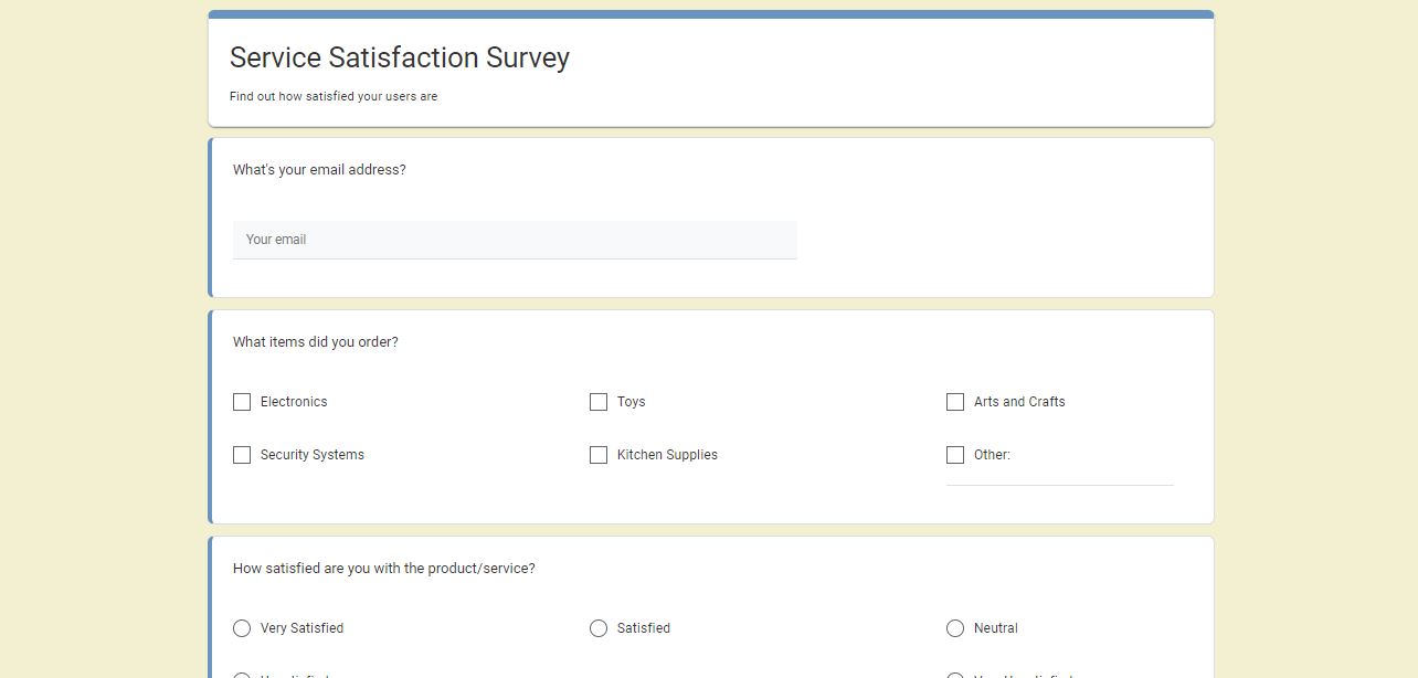 WordPress Survey Plugin - questionnaire example with different question types