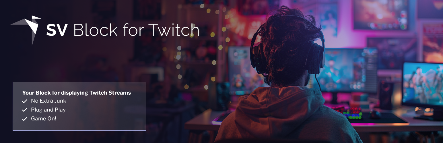 WordPress 外掛 SV Block for Twitch 的封面圖片。