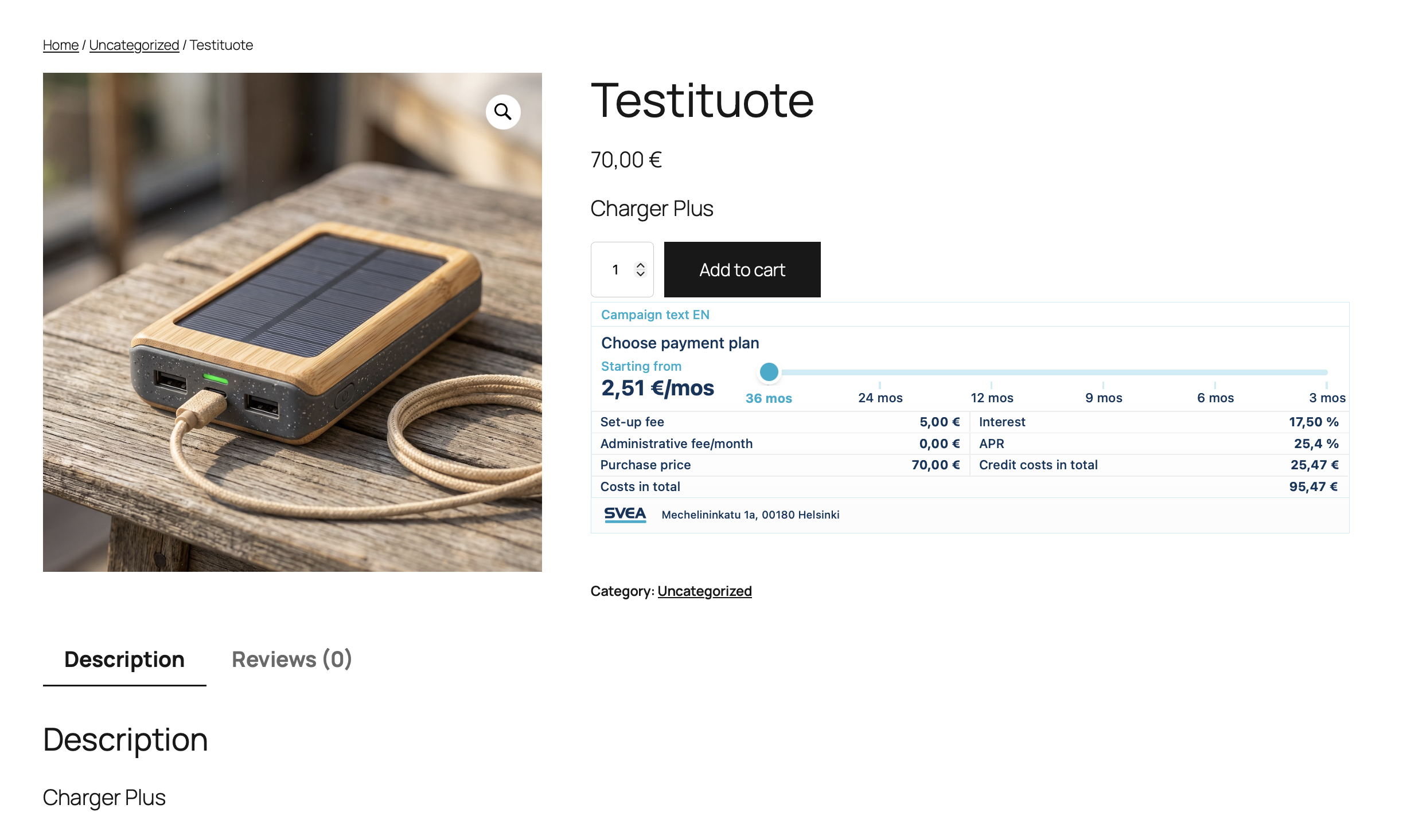 Embedded Part Payment Widget support.