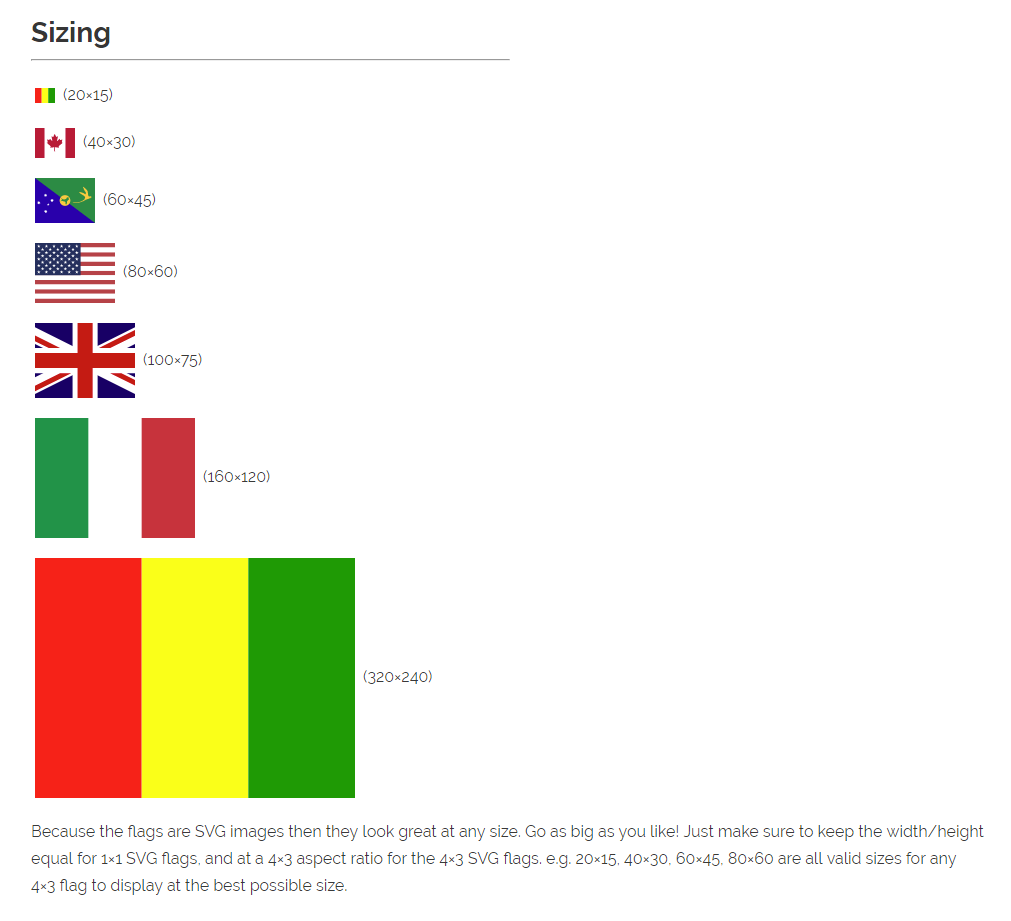 Flag Sizes.