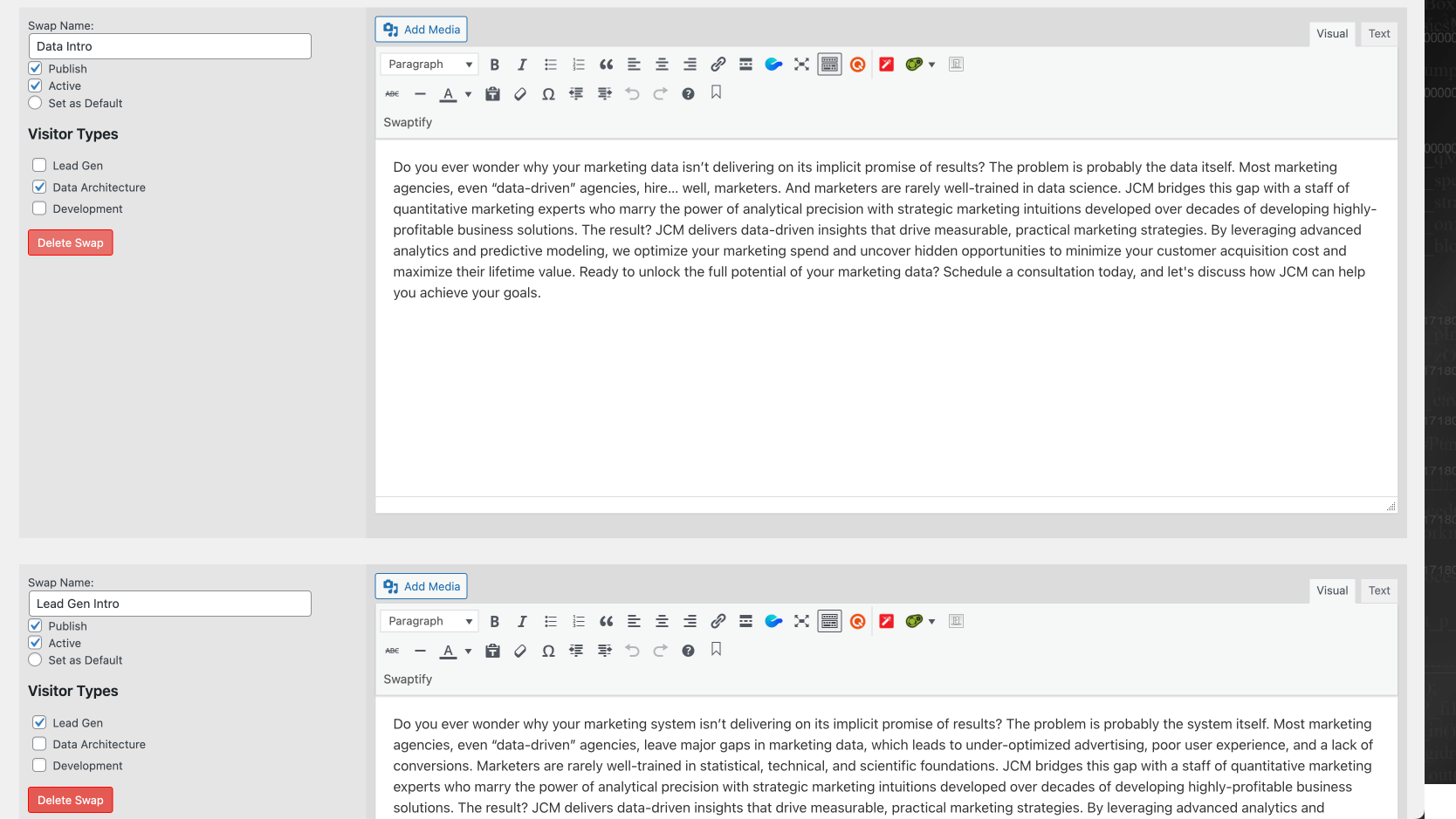 Editing a Swap part 2