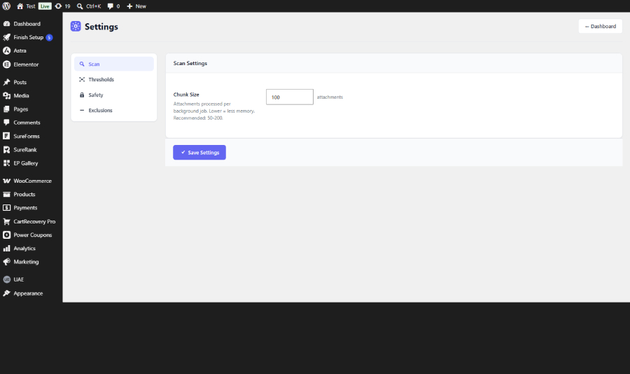 Tabbed scan results with image previews, file sizes, and confidence scores.