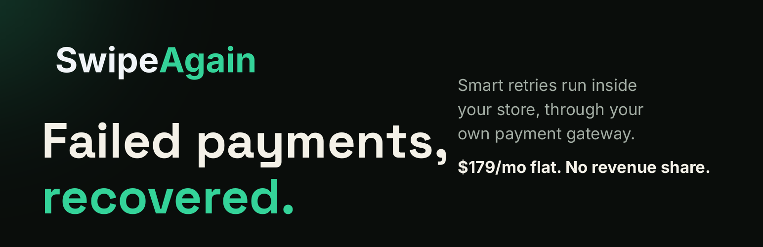 WordPress 外掛 Swipe Again — Failed Payment Recovery 的封面圖片