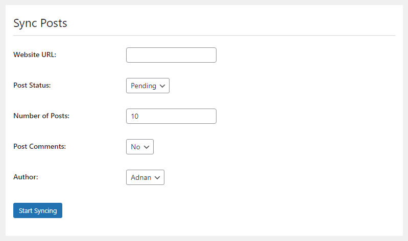Sync Posts