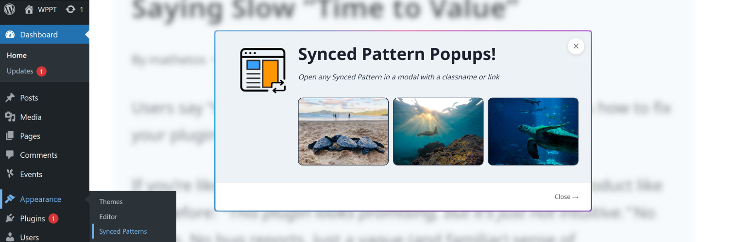 Synced Pattern Popups