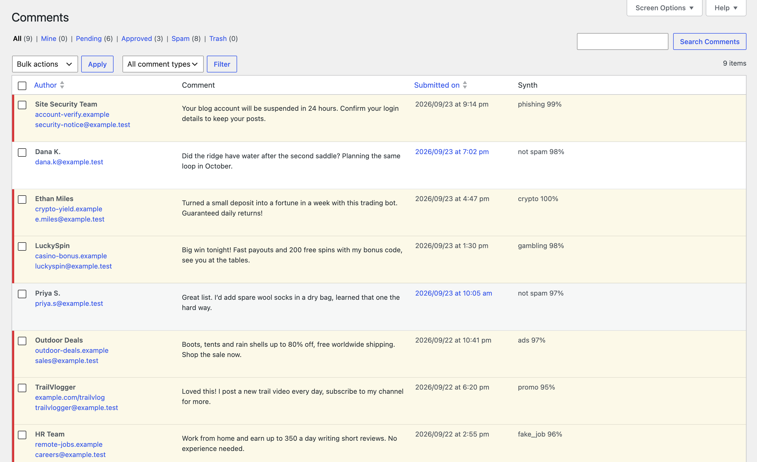 Synth Antispam