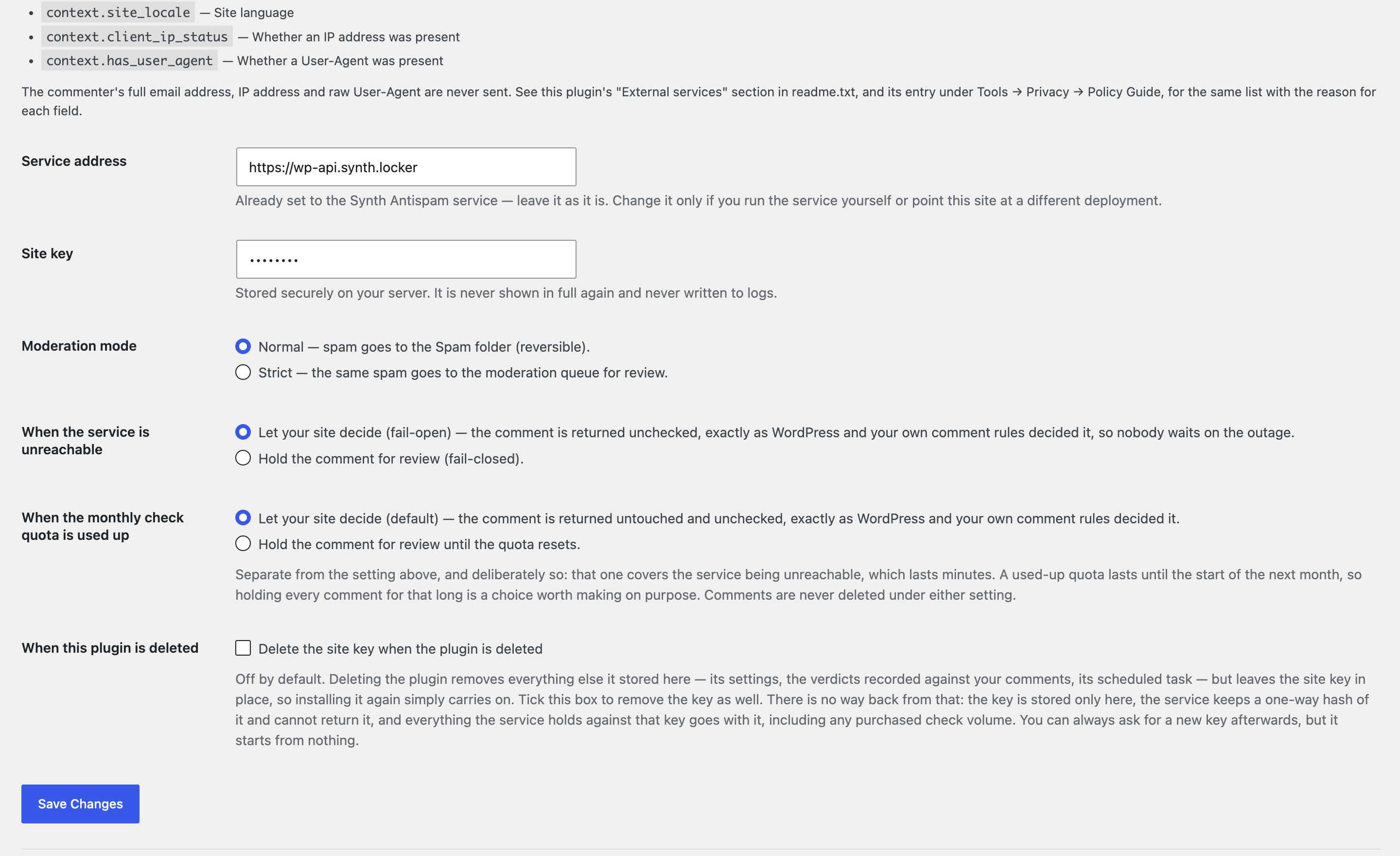 Synth Antispam