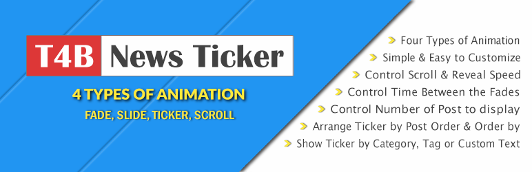 T4B News Ticker – Responsive News Scroller, Slider, and Animations