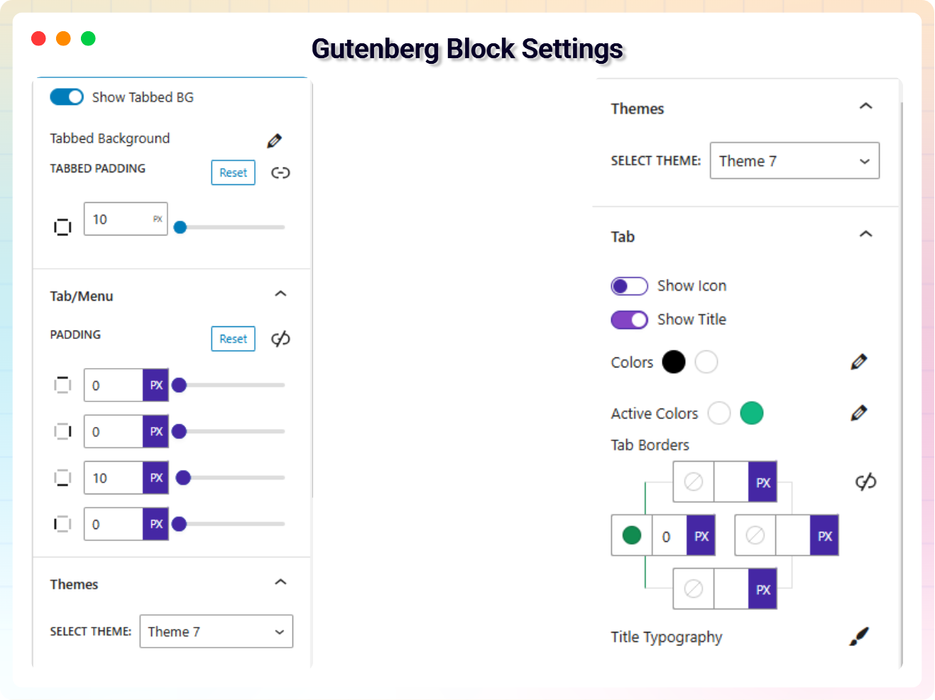 Gutenberg Block Setting