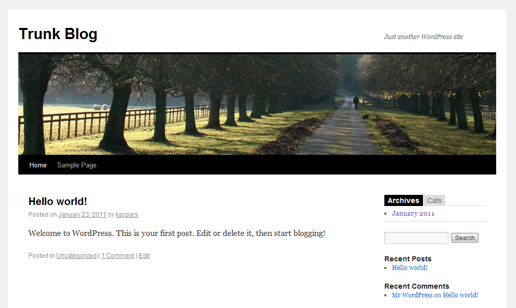 Tab layout on Twenty Ten