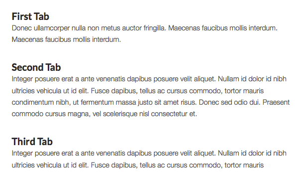The basic print styles are intended to present the tab titles & content appropriately when printed out.
