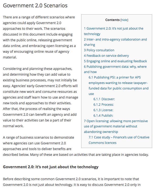 An example of the table of contents, positioned at the top, right aligned, and a width of 275px