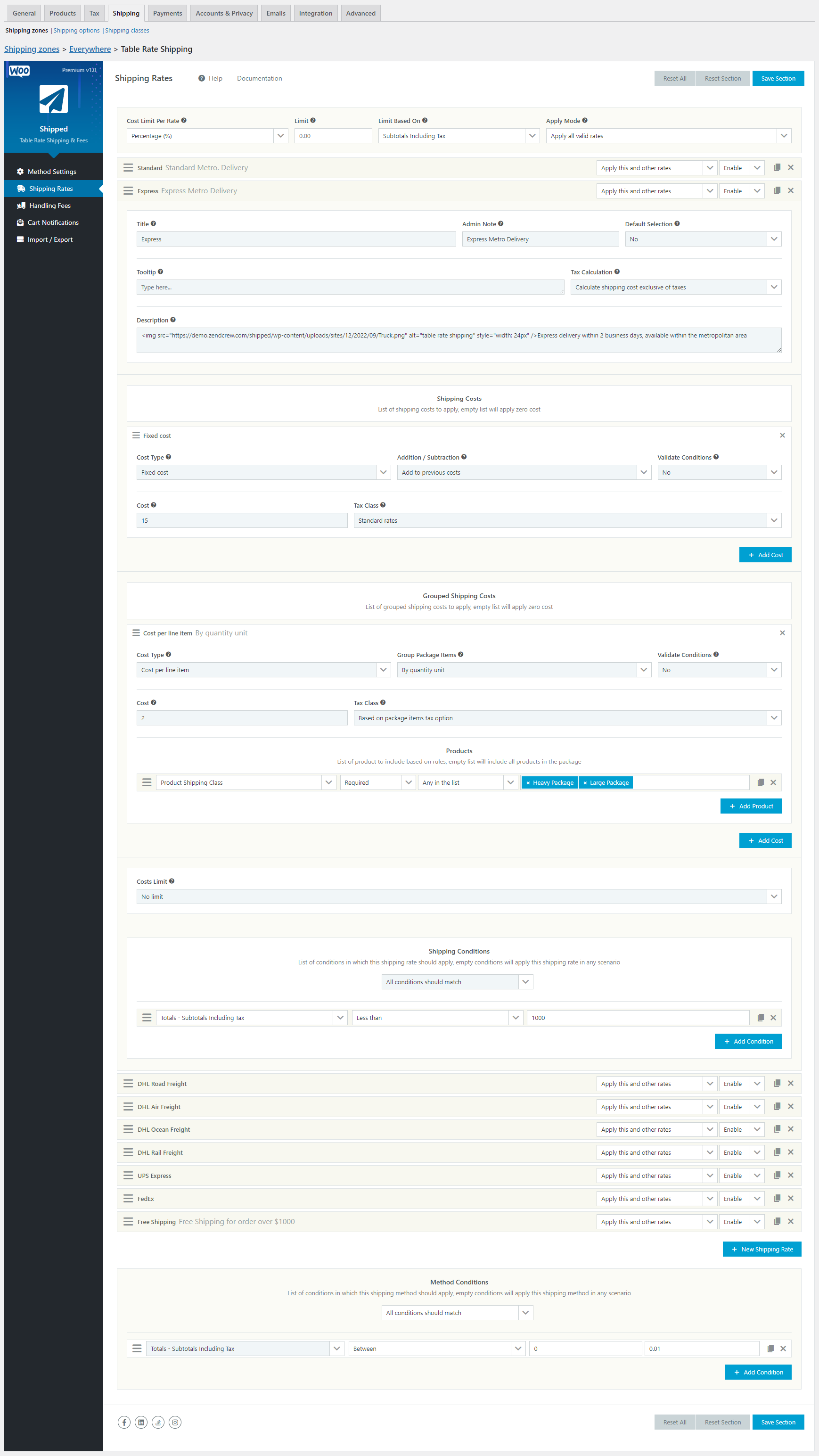 WooCommerce Table Rate Shipping 2