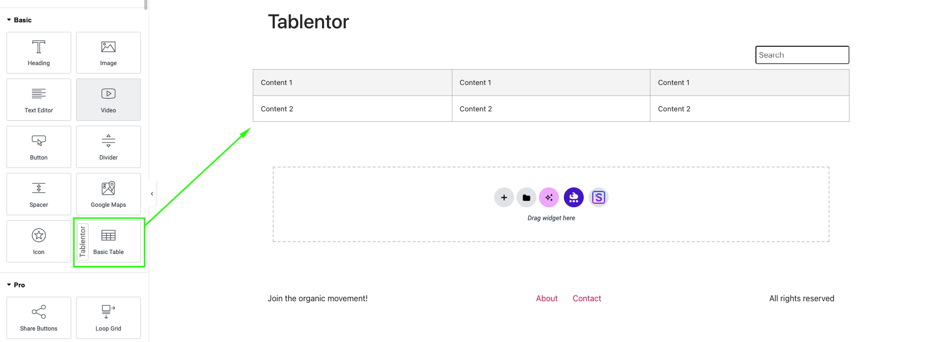 Tablentor – The Best Table Builder Elementor Addon