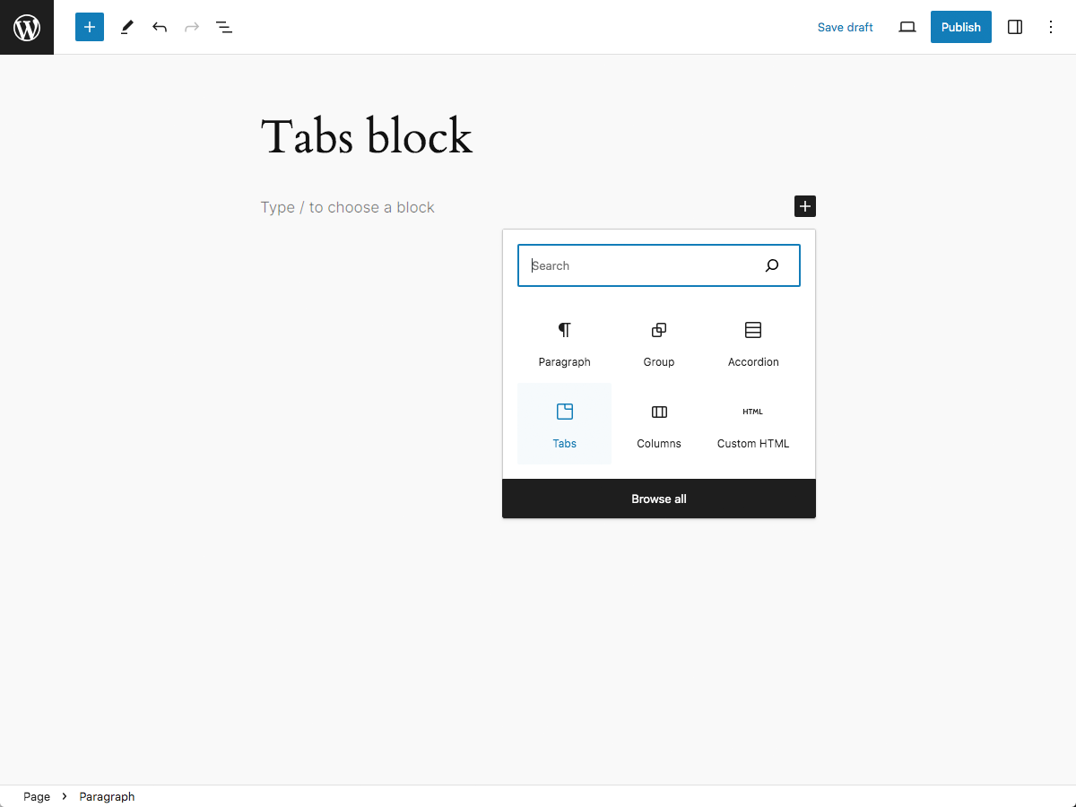 Tabs Block Lite