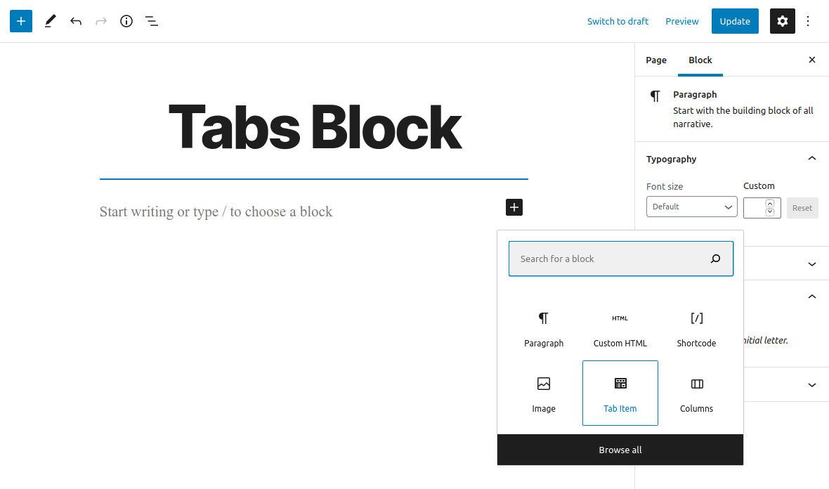 Tabs Block