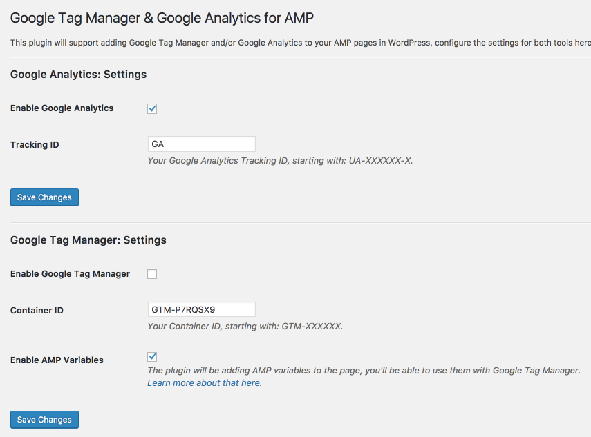 Dashboard settings