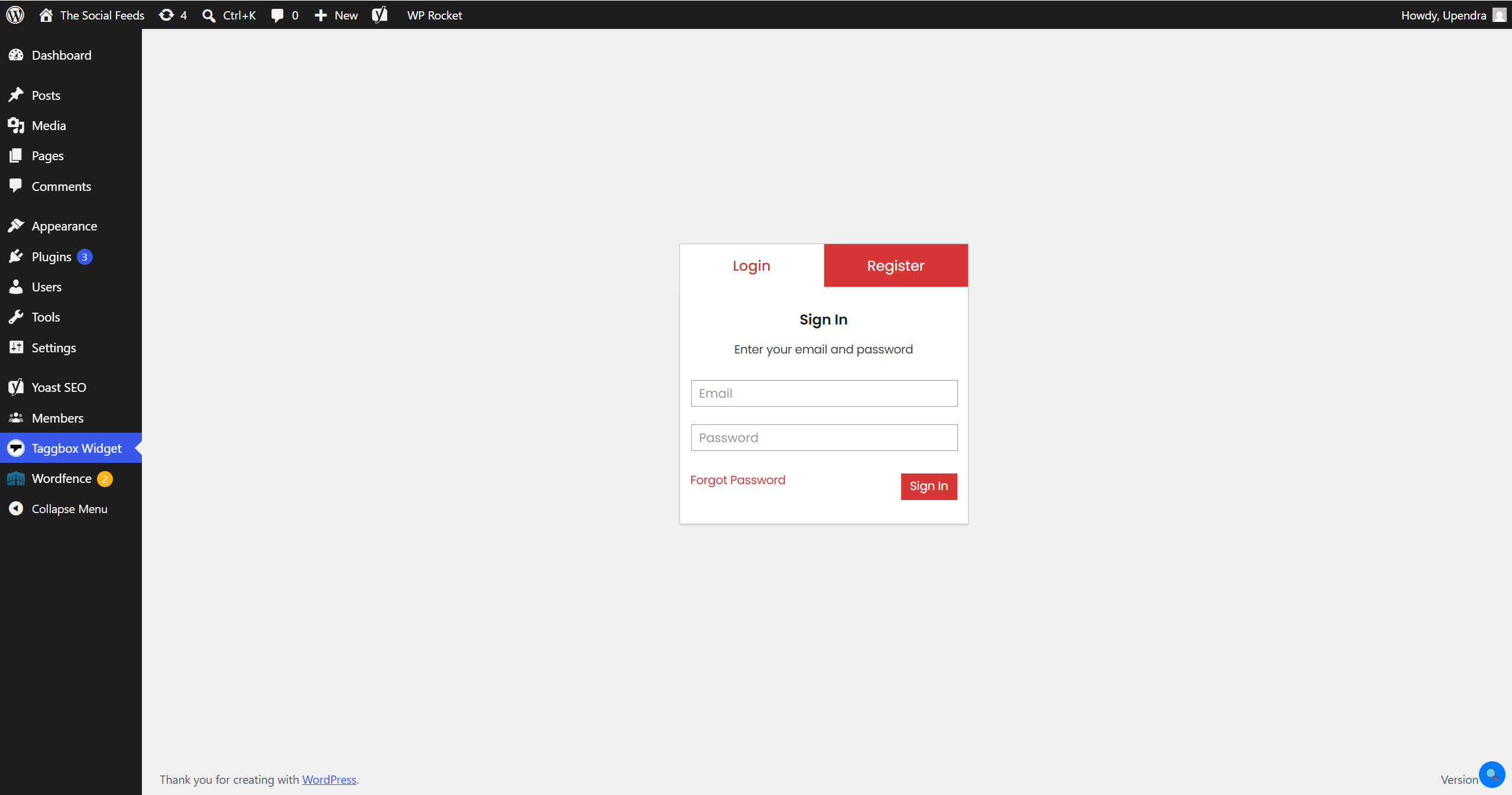Log in to your account.